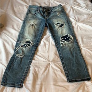 AE ankle patched jeans